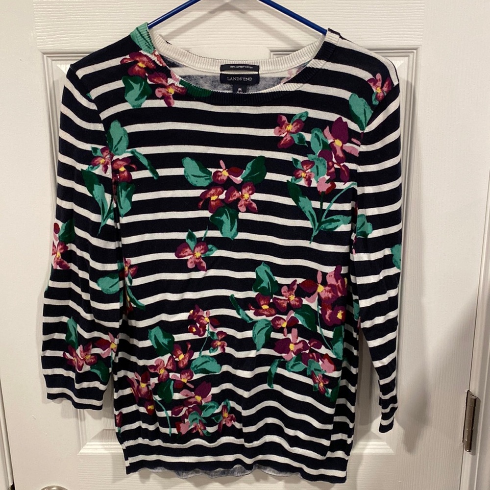 Land’s End Floral Print Sweater